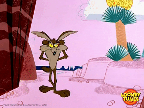 Wile E Coyote Pondering Walking Around and Getting an Idea
